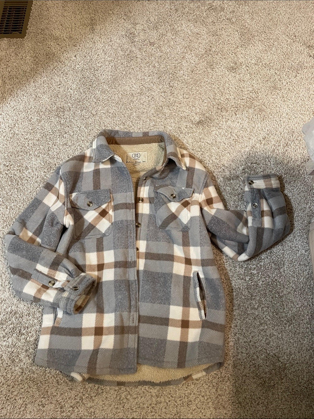 SAGE Collective Warm Plaid Fleece Lined Jacket